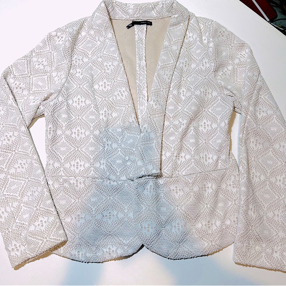 Maurices | White Lace Blazer // L